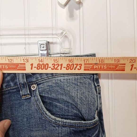 Maurices Womens Jr Size 15/16 Long Hipster Boot Stretch Distressed Medium Wash - Picture 16 of 16